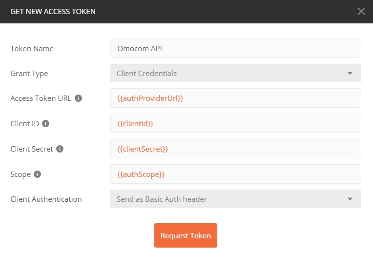 Postman Access Token Dialog